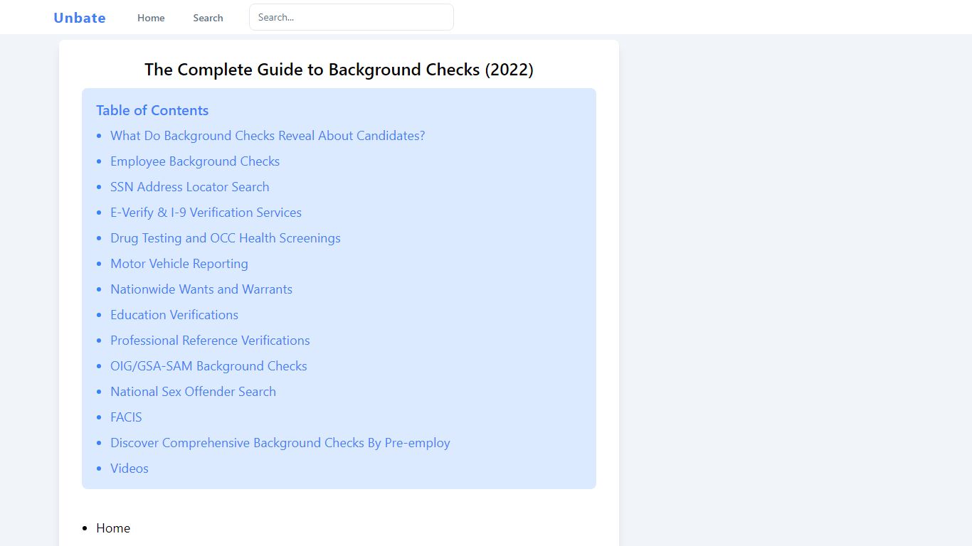 The Complete Guide to Background Checks (2022) - unbate.com